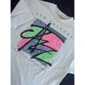 VTG New Orleans French Quarter T Shirt XL USA Hanes Beefy T 90s